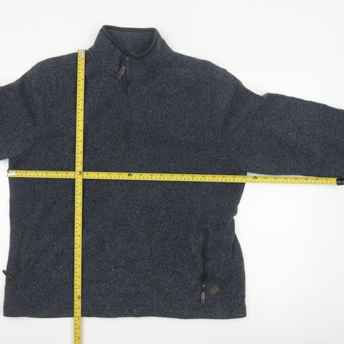 Blue Harbour Men’s Blue L 1/4 Zip Fleece Sweatshirt Pockets