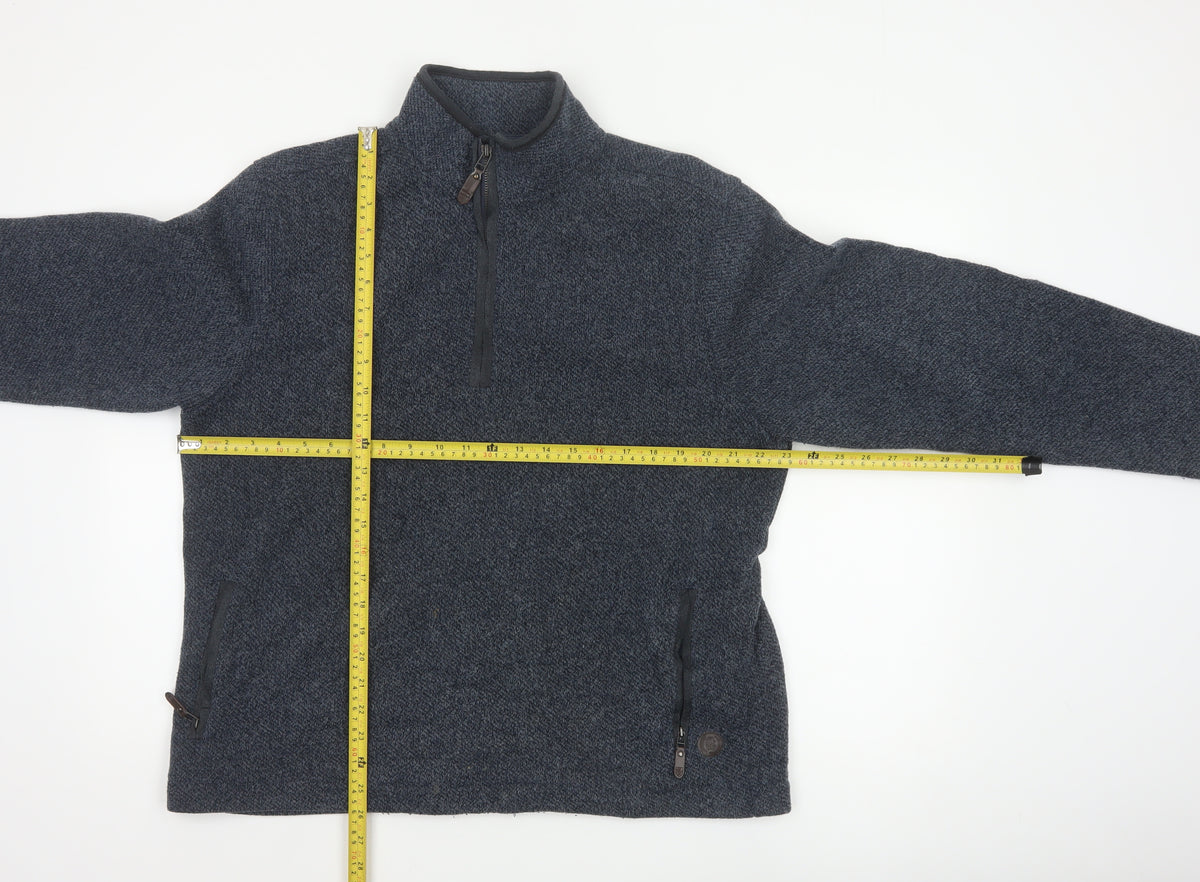 Blue Harbour Men’s Blue L 1/4 Zip Fleece Sweatshirt Pockets