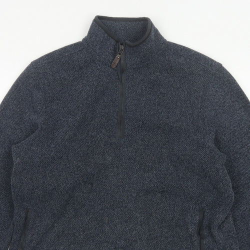 Blue Harbour Men’s Blue L 1/4 Zip Fleece Sweatshirt Pockets