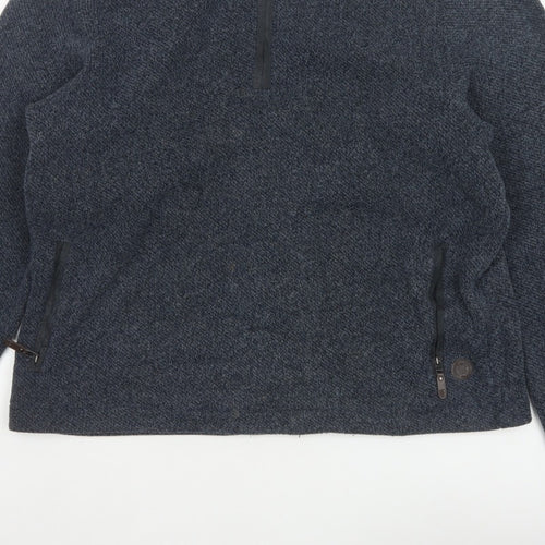 Blue Harbour Men’s Blue L 1/4 Zip Fleece Sweatshirt Pockets