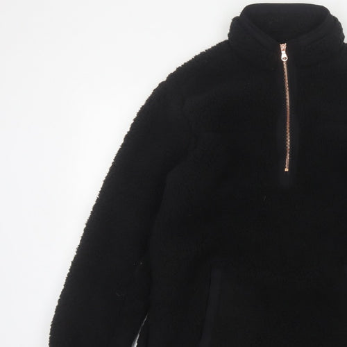 Nutmeg Women Black Size 8/10 Fleece Half Zip Pullover Sweatshirt