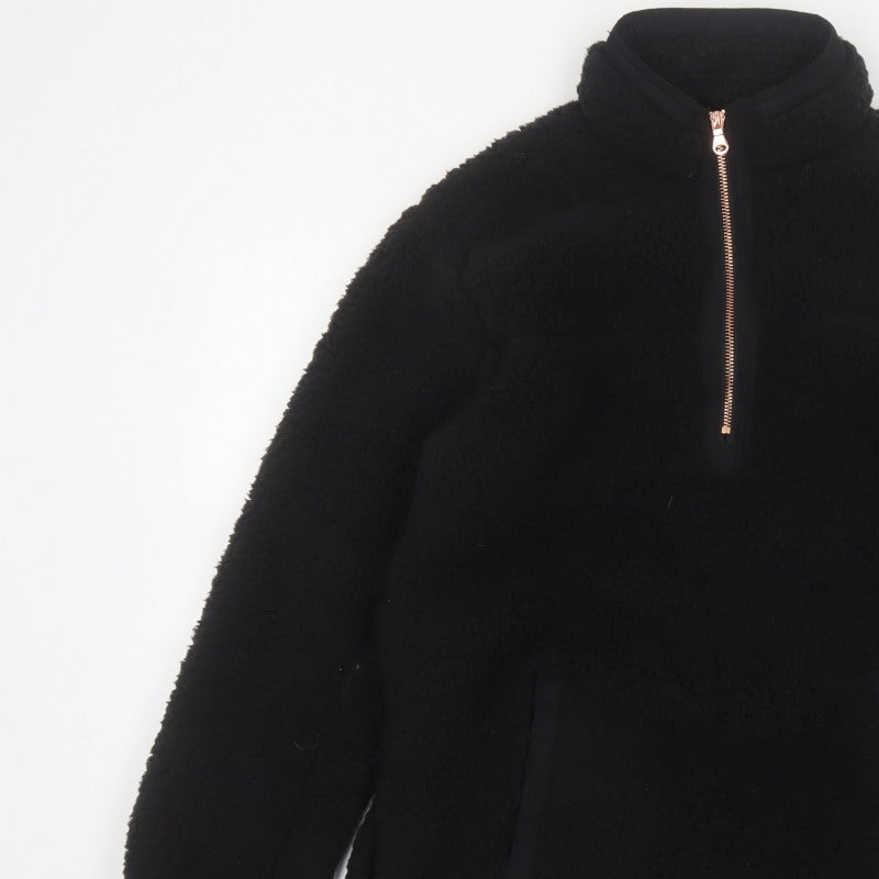 Nutmeg Women Black Size 8/10 Fleece Half Zip Pullover Sweatshirt