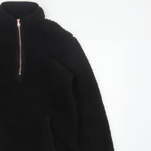 Nutmeg Women Black Size 8/10 Fleece Half Zip Pullover Sweatshirt
