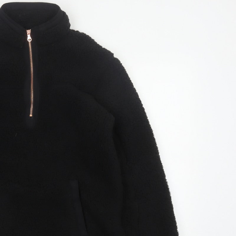 Nutmeg Women Black Size 8/10 Fleece Half Zip Pullover Sweatshirt
