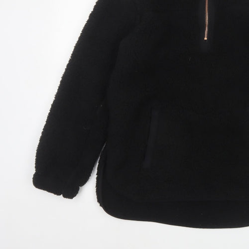 Nutmeg Women Black Size 8/10 Fleece Half Zip Pullover Sweatshirt