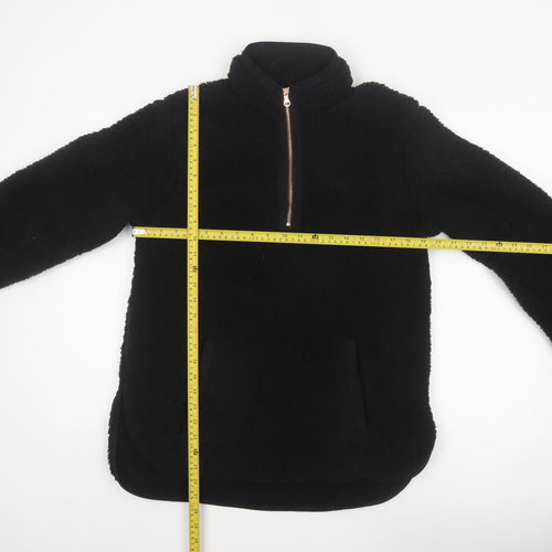 Nutmeg Women Black Size 8/10 Fleece Half Zip Pullover Sweatshirt