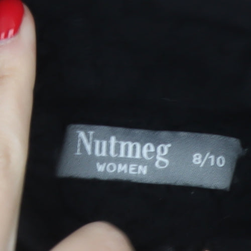 Nutmeg Women Black Size 8/10 Fleece Half Zip Pullover Sweatshirt