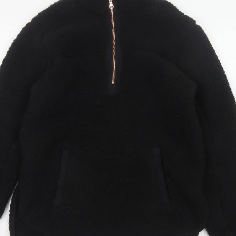 Nutmeg Women Black Size 8/10 Fleece Half Zip Pullover Sweatshirt