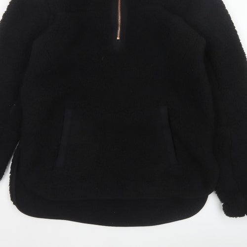 Nutmeg Women Black Size 8/10 Fleece Half Zip Pullover Sweatshirt