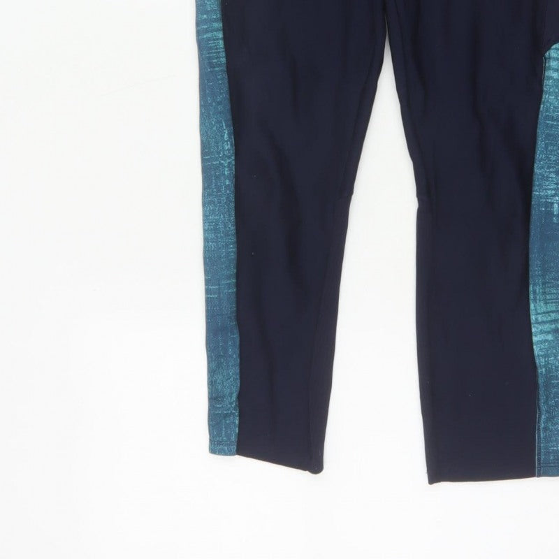 Additional view of Decathlon women’s blue l gym training colourblock pocket leggings