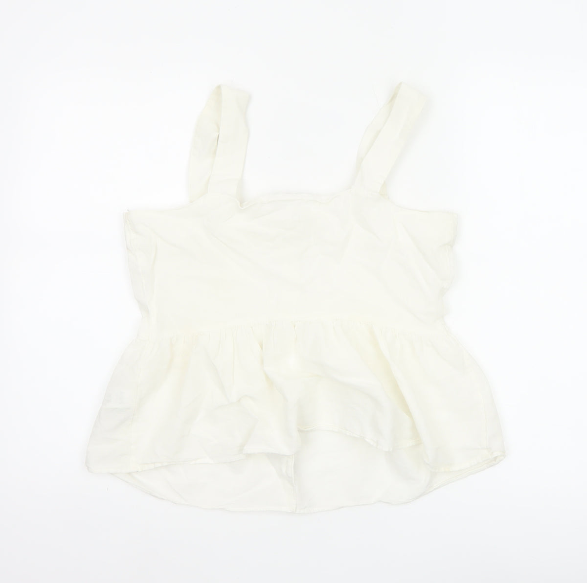 Marks and Spencer Women White UK 12 Cotton Linen Button Camisole Blouse