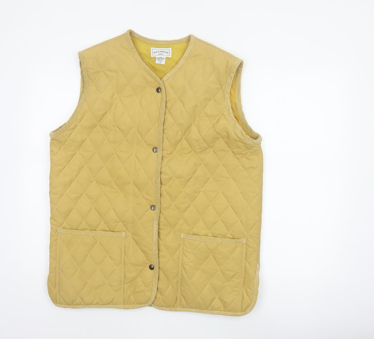 New Contal Roma Men Yellow M Quilted Cotton Waistcoat Padded