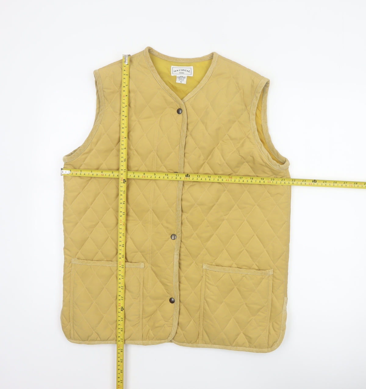 New Contal Roma Men Yellow M Quilted Cotton Waistcoat Padded