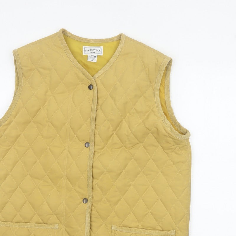New Contal Roma Men Yellow M Quilted Cotton Waistcoat Padded