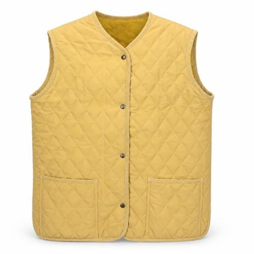 New Contal Roma Men Yellow M Quilted Cotton Waistcoat Padded