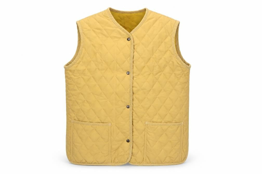 New Contal Roma Men Yellow M Quilted Cotton Waistcoat Padded