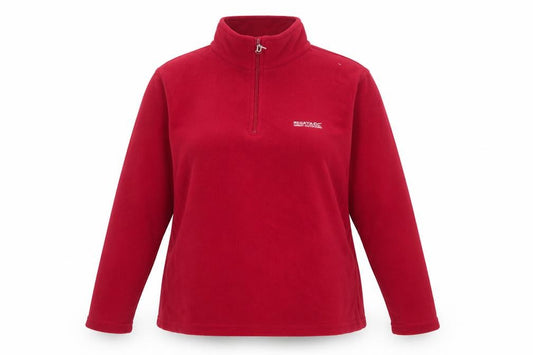 Front view of Regatta Women's Red UK 16 1/4 Zip Fleece Pullover Sweatshirt