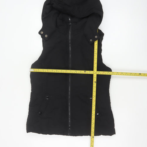 New Look Women Black UK 12 Hooded Padded Puffer Waistcoat Zip