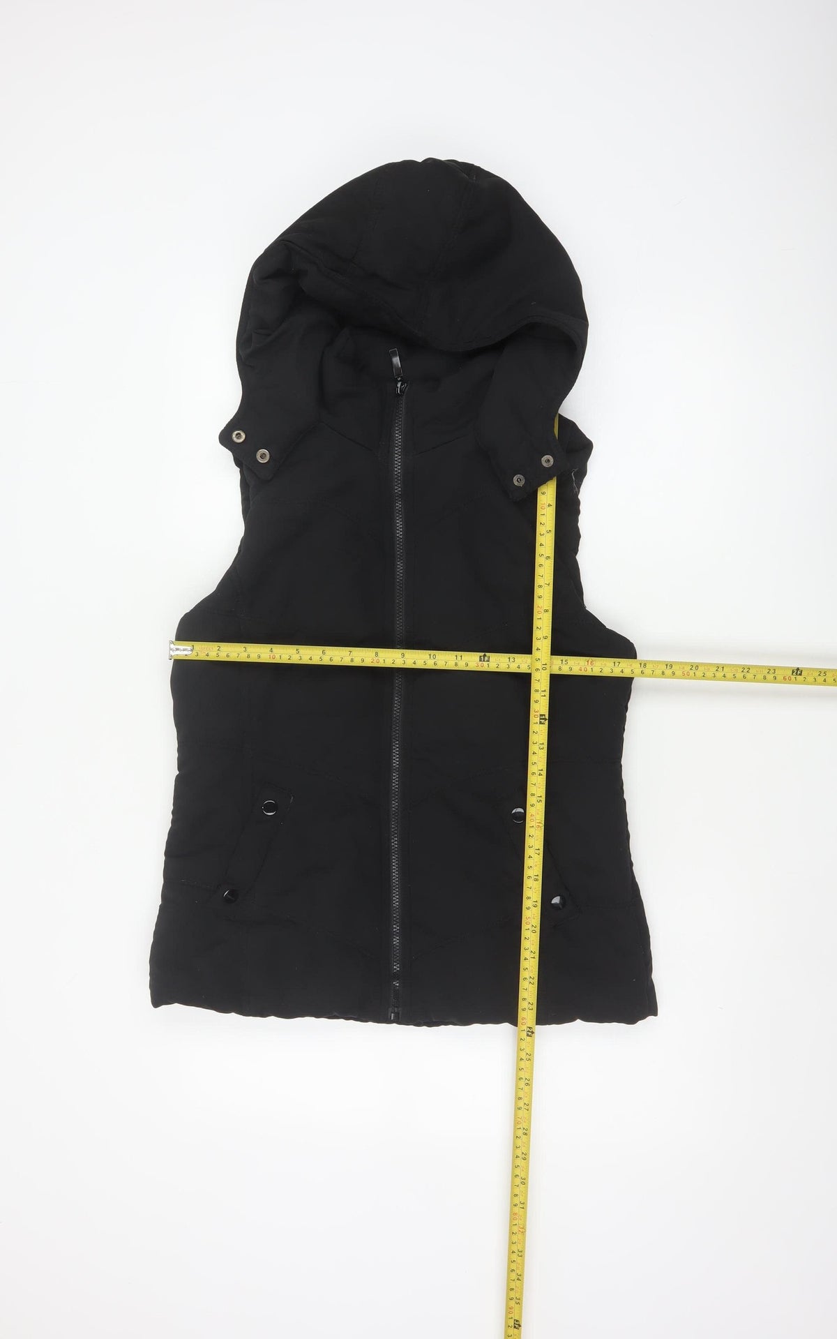 New Look Women Black UK 12 Hooded Padded Puffer Waistcoat Zip