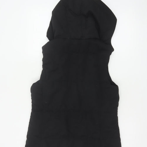 New Look Women Black UK 12 Hooded Padded Puffer Waistcoat Zip