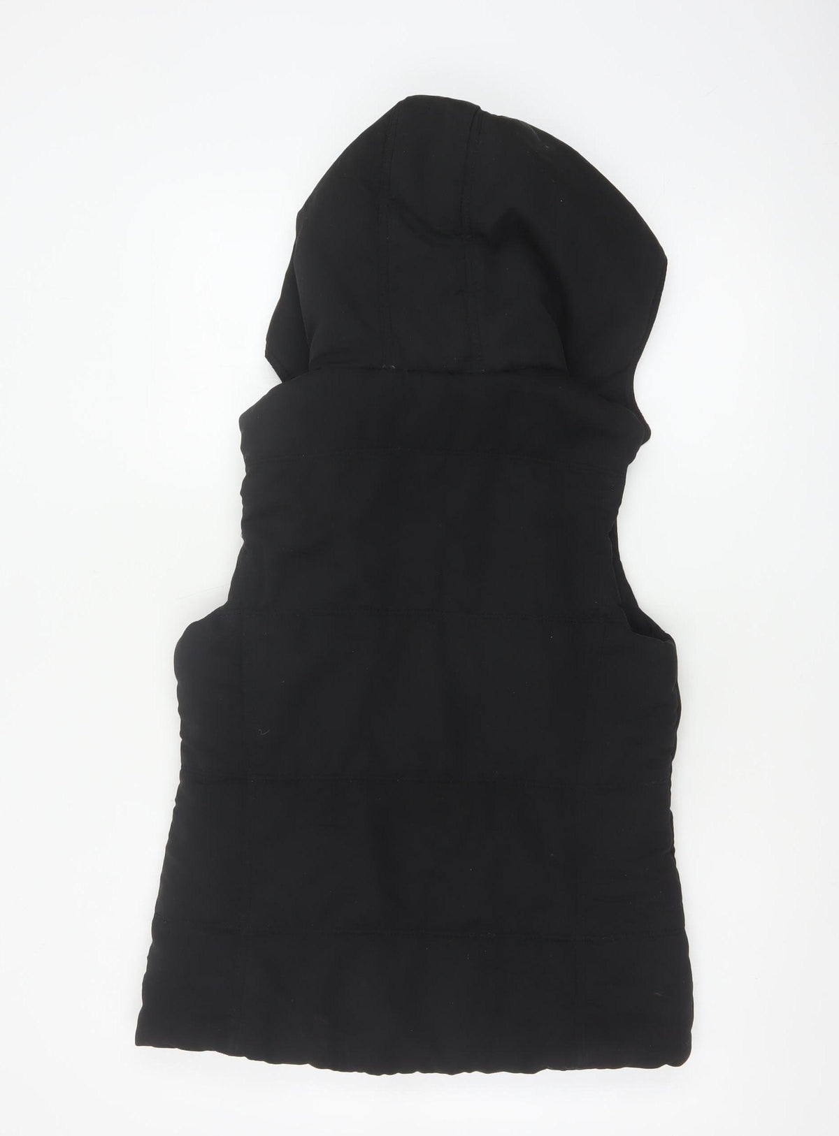 New Look Women Black UK 12 Hooded Padded Puffer Waistcoat Zip