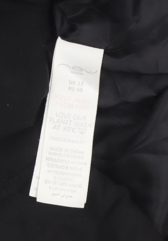 New Look Women Black UK 12 Hooded Padded Puffer Waistcoat Zip