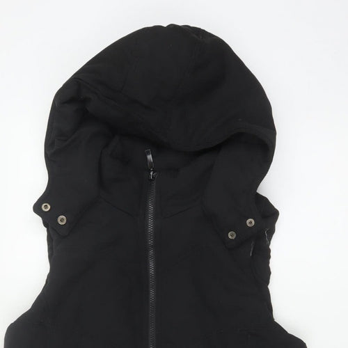 New Look Women Black UK 12 Hooded Padded Puffer Waistcoat Zip