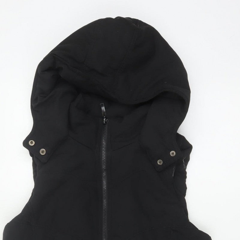 New Look Women Black UK 12 Hooded Padded Puffer Waistcoat Zip