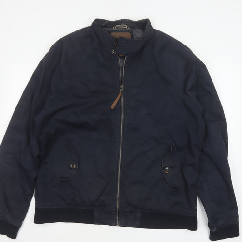 Next Men’s Blue XL Cotton Bomber Jacket Full Zip Lined