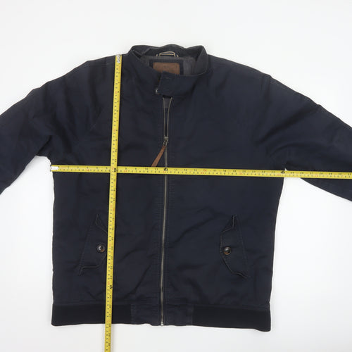 Next Men’s Blue XL Cotton Bomber Jacket Full Zip Lined