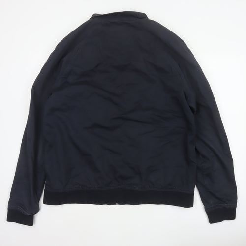 Next Men’s Blue XL Cotton Bomber Jacket Full Zip Lined
