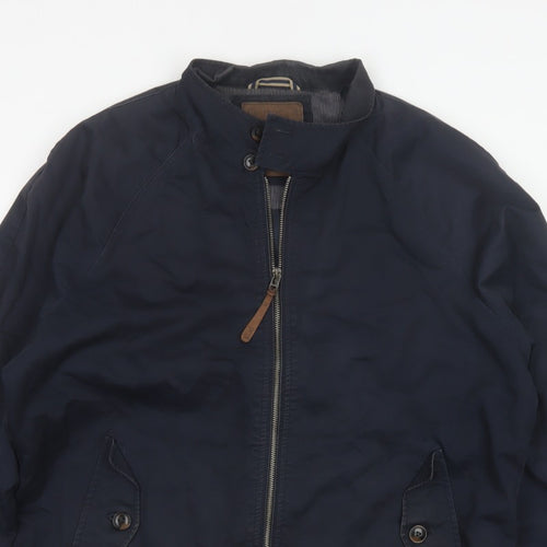Next Men’s Blue XL Cotton Bomber Jacket Full Zip Lined