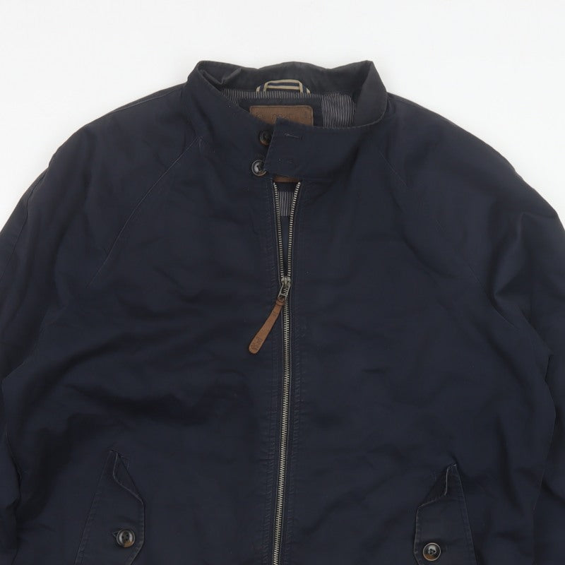 Next Men’s Blue XL Cotton Bomber Jacket Full Zip Lined