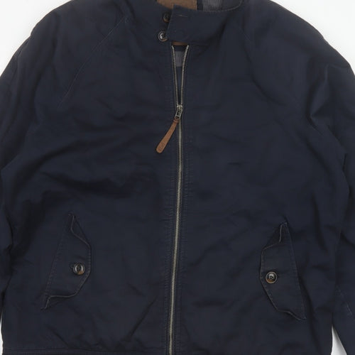 Next Men’s Blue XL Cotton Bomber Jacket Full Zip Lined