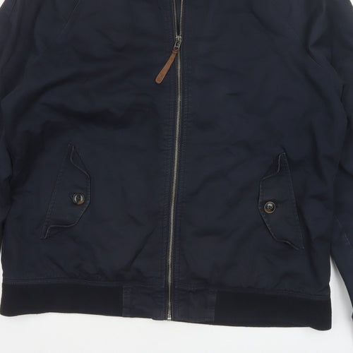 Next Men’s Blue XL Cotton Bomber Jacket Full Zip Lined