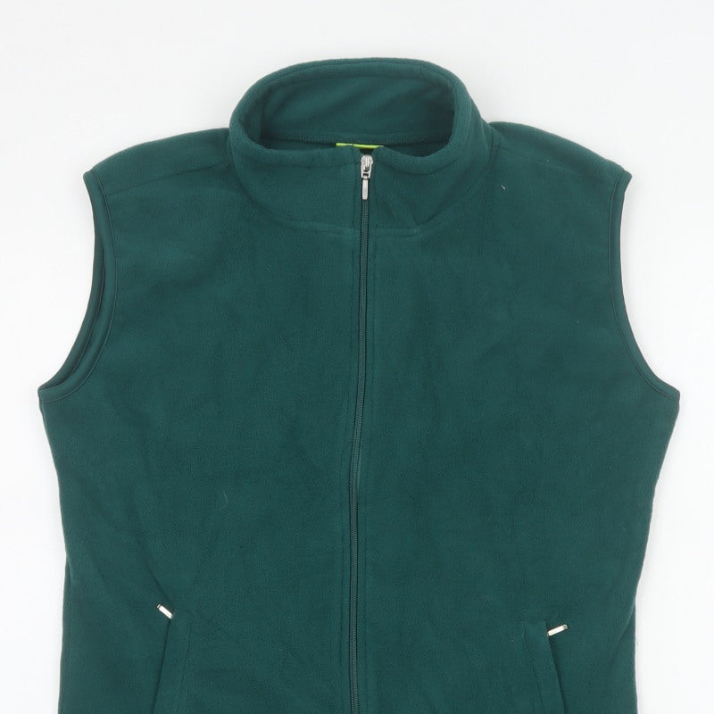Yorkshire Racing Co Womens Green M Fleece Waistcoat Full Zip Pockets
