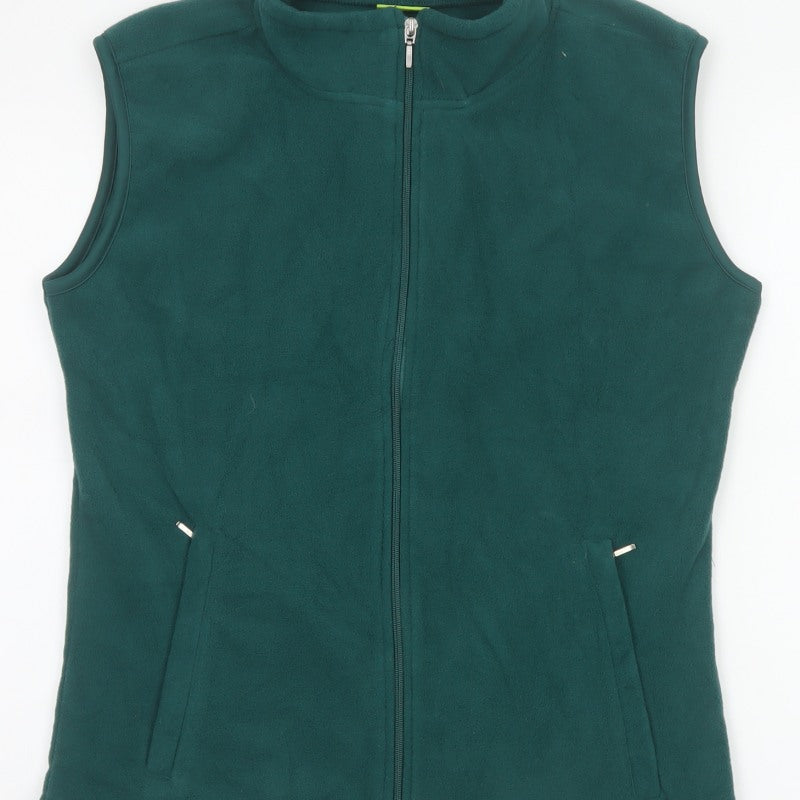 Yorkshire Racing Co Womens Green M Fleece Waistcoat Full Zip Pockets