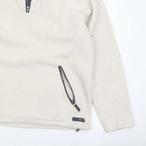 SE Active Men's Ivory XL Pullover 1/4 Zip Fleece Sweatshirt