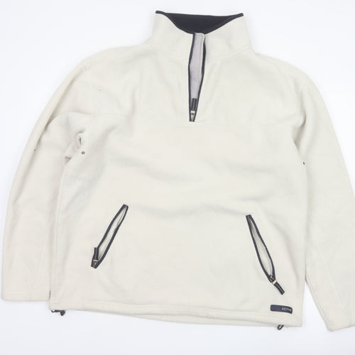 SE Active Men's Ivory XL Pullover 1/4 Zip Fleece Sweatshirt