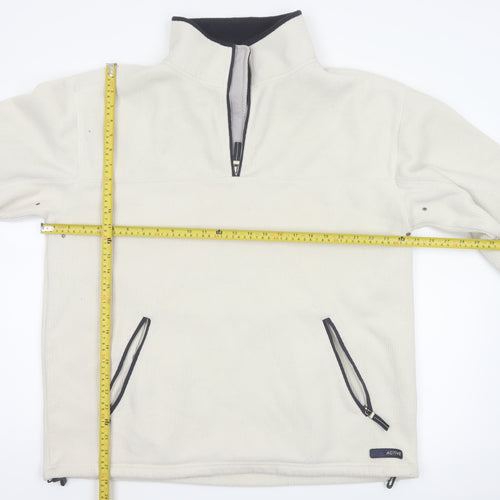 SE Active Men's Ivory XL Pullover 1/4 Zip Fleece Sweatshirt