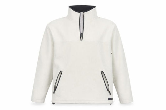SE Active Men's Ivory XL Pullover 1/4 Zip Fleece Sweatshirt
