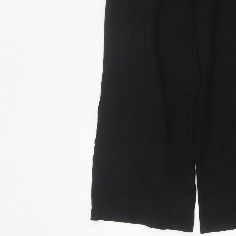 Marks & Spencer Women’s Black Size 10 Short Wide-Leg Trousers