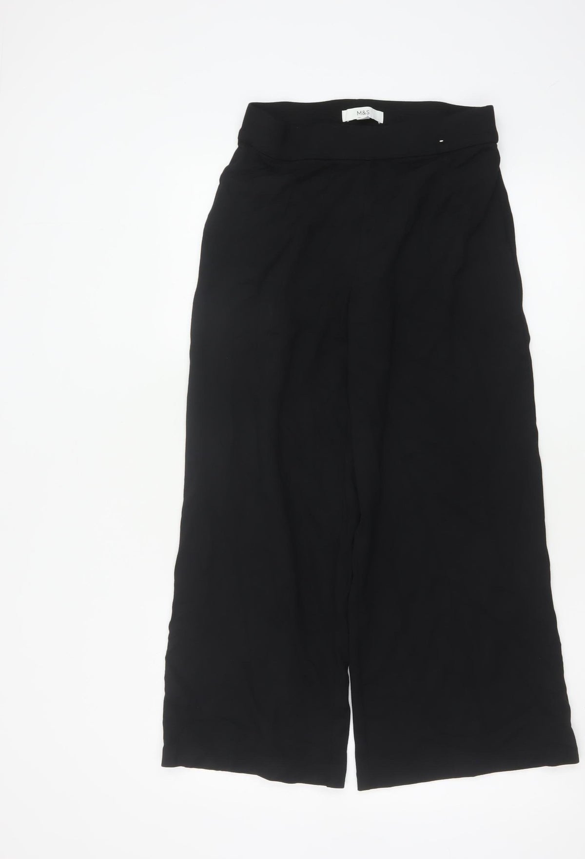 Marks & Spencer Women’s Black Size 10 Short Wide-Leg Trousers