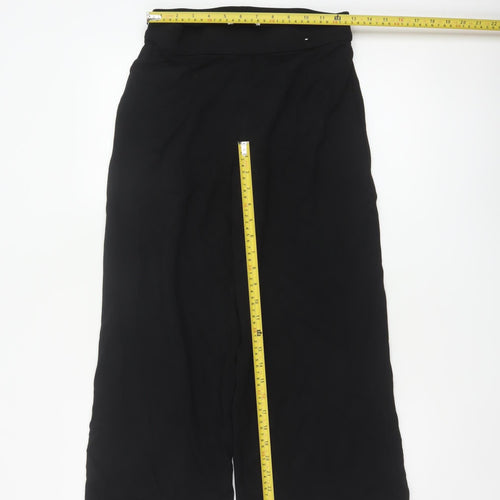 Marks & Spencer Women’s Black Size 10 Short Wide-Leg Trousers