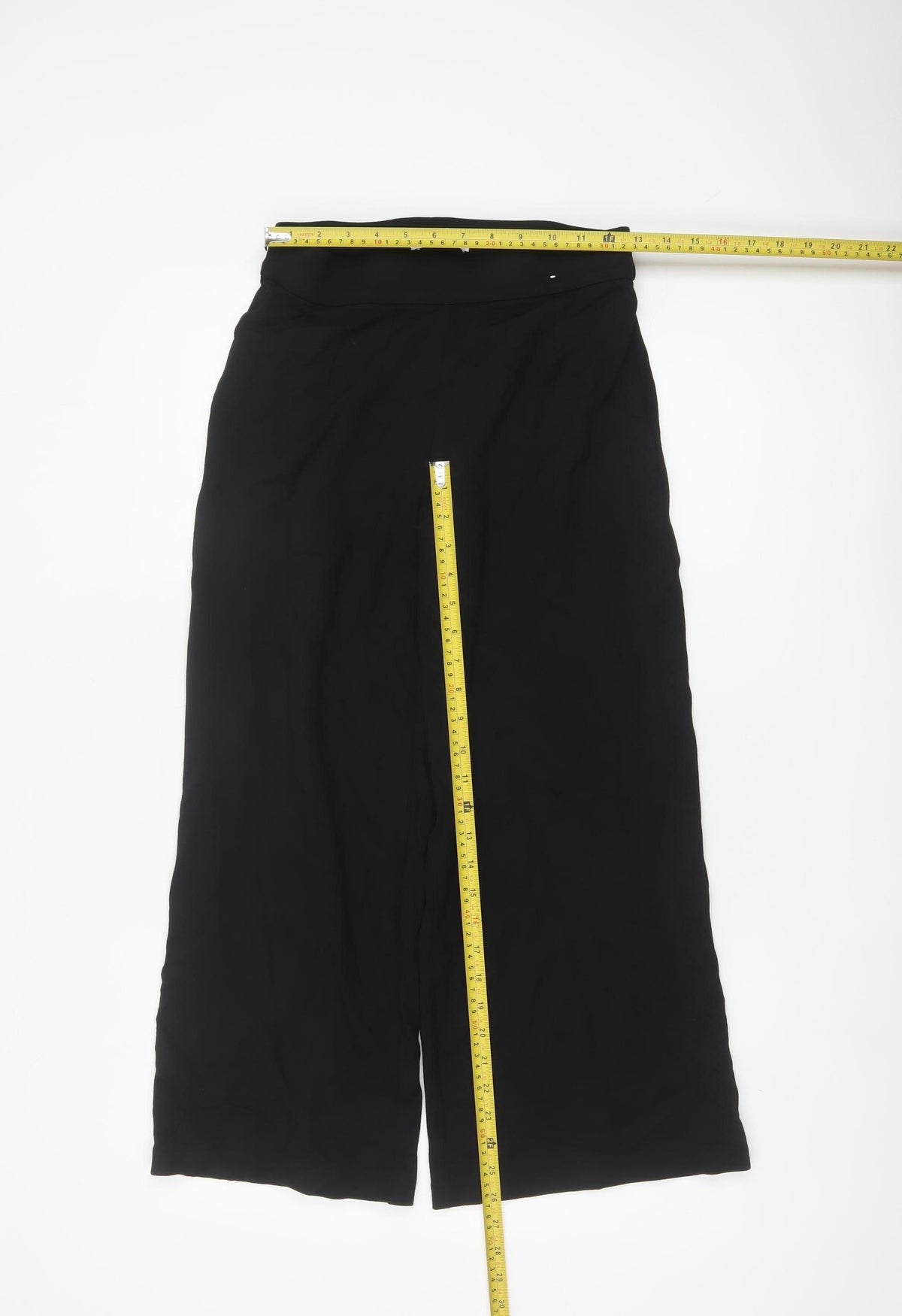 Marks & Spencer Women’s Black Size 10 Short Wide-Leg Trousers