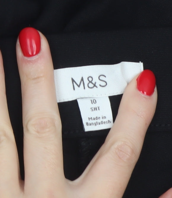 Marks & Spencer Women’s Black Size 10 Short Wide-Leg Trousers