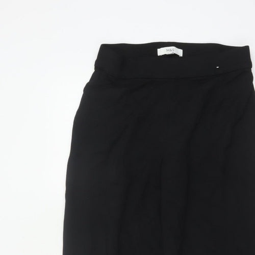 Marks & Spencer Women’s Black Size 10 Short Wide-Leg Trousers