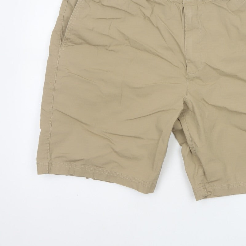 Marks and Spencer Men Beige 2XL Elastic Waist Stretch Shorts