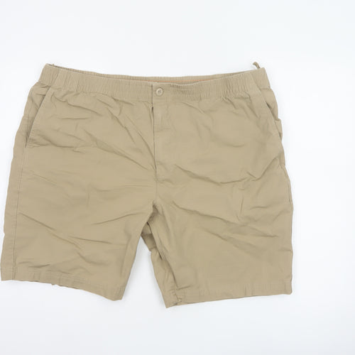 Marks and Spencer Men Beige 2XL Elastic Waist Stretch Shorts