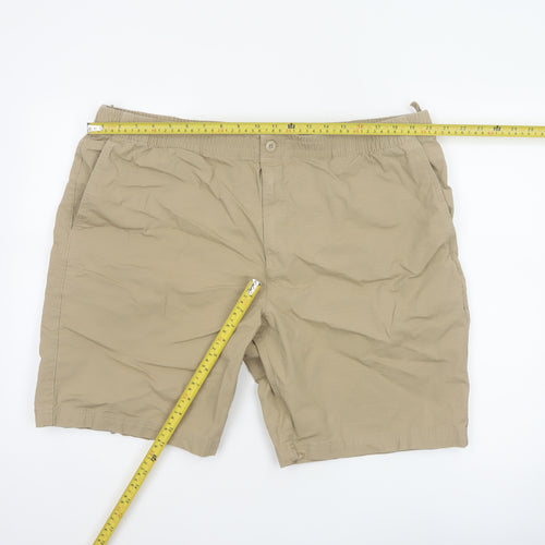 Marks and Spencer Men Beige 2XL Elastic Waist Stretch Shorts